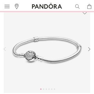 Pandora Sparkling Heart Clasp Chain Bracelet